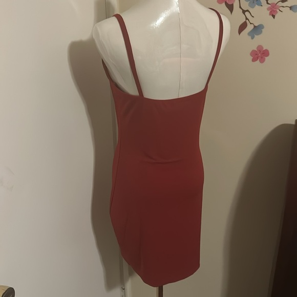 Revamped by Sirens | Red Dress with Gold Buckles Accent in front Size S - Picture 5 of 5